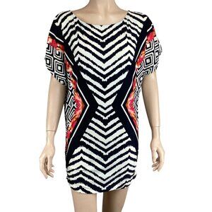 Carmen Marc Valvo‎ Swimwear Cover-Up Dress Size XS/S Geometric & Abstract Print